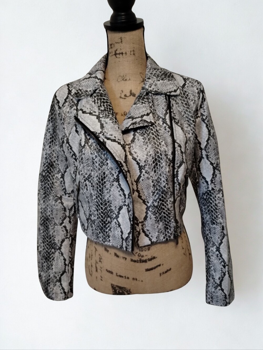 Coalition La Moto Snakeskin Jacket Vegan Leather Women's Size S New With Tags